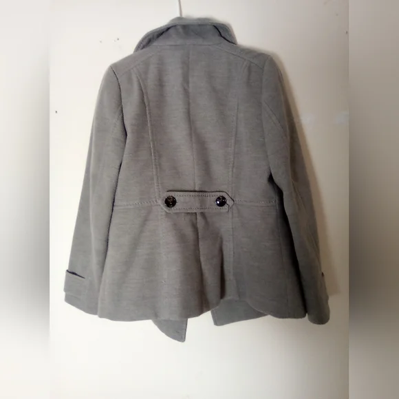 H&M Women's Gray Double-Breasted Coat SIZE 10 - Picture 7 of 7
